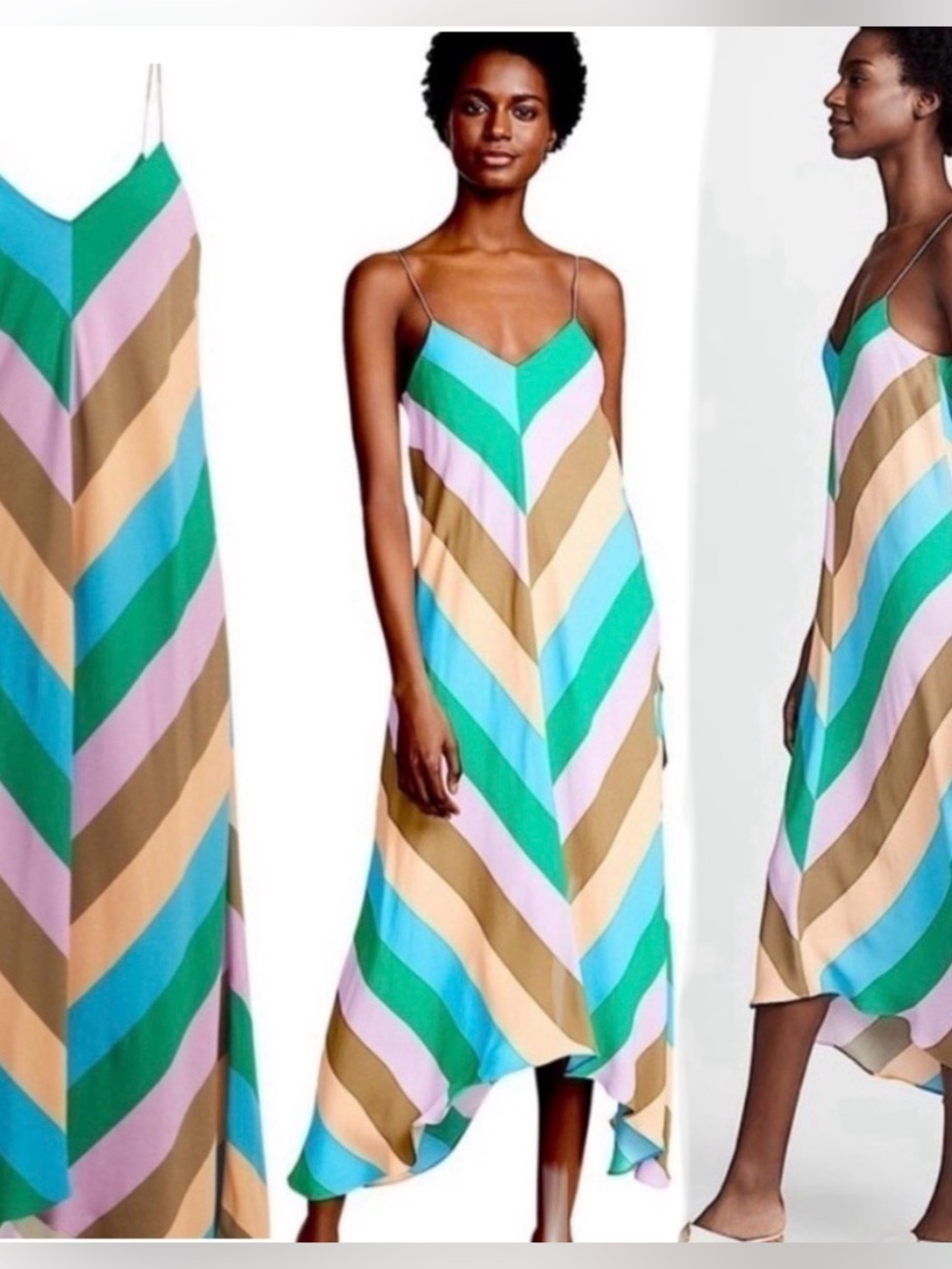 Tibi Julian Stripe Maxi Dress $695 size 12